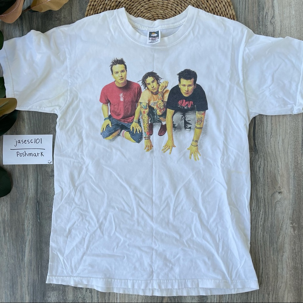Vintage BLINK 182 White Rock Band T Shirt 2000 Large Adult Y2K Deadstock RARE